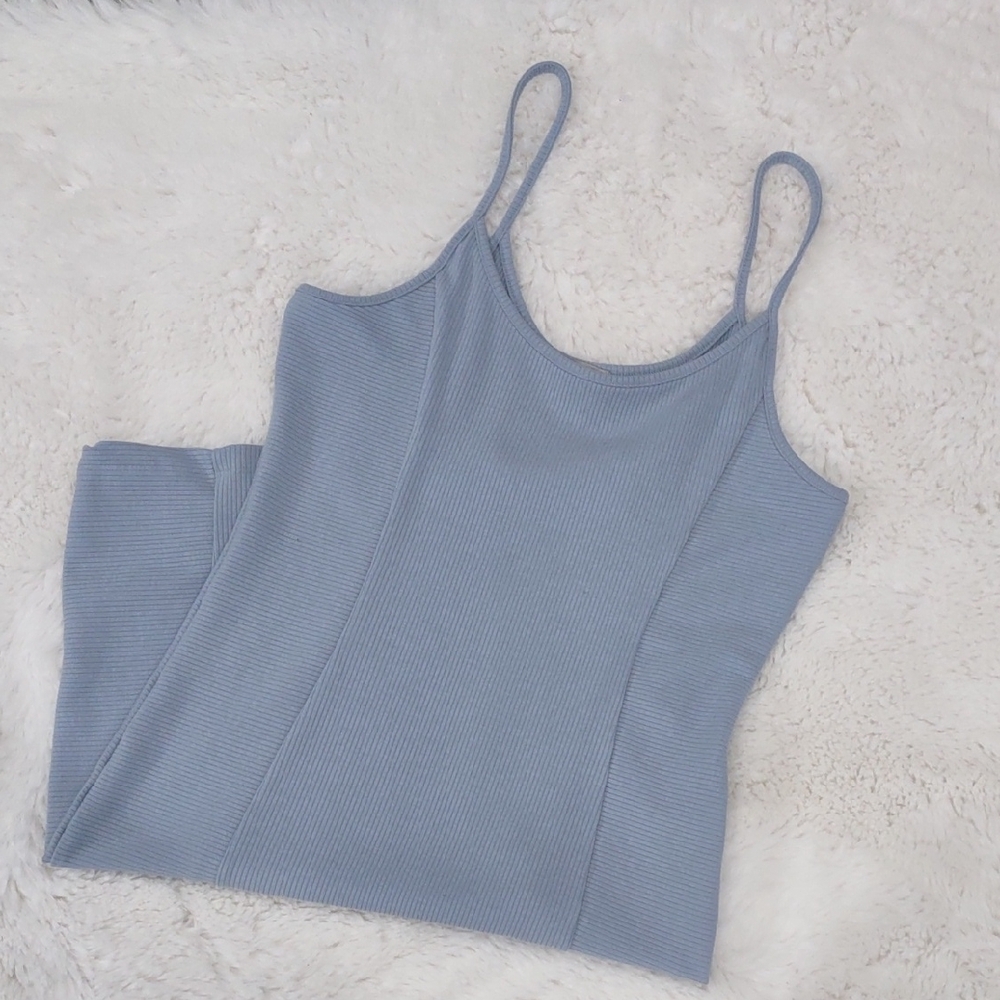 PAPAYA Light Blue Ribbed Mini Dress - Picture 12 of 13
